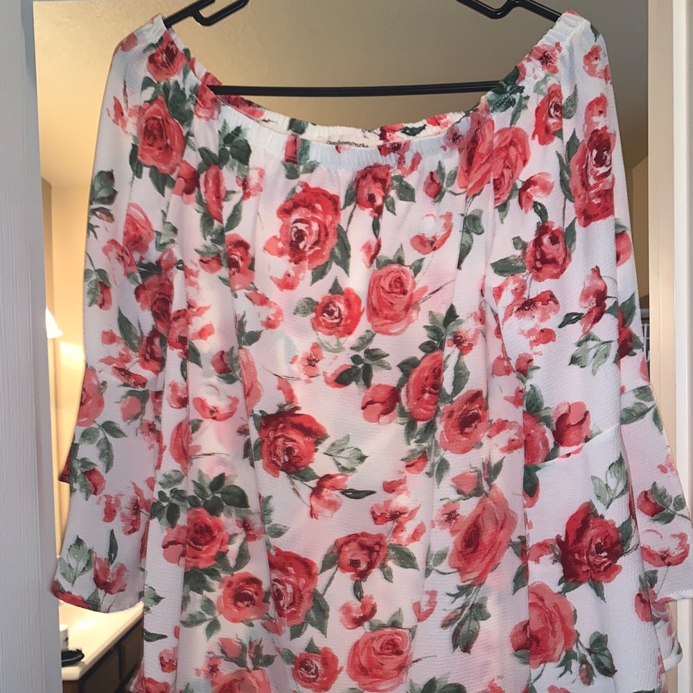 Rose off shoulder blouse